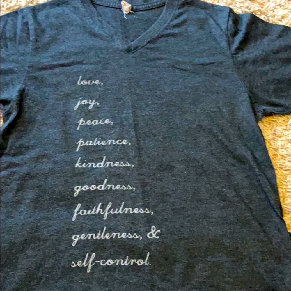 crazy cool threads fruits of the spirit grey top